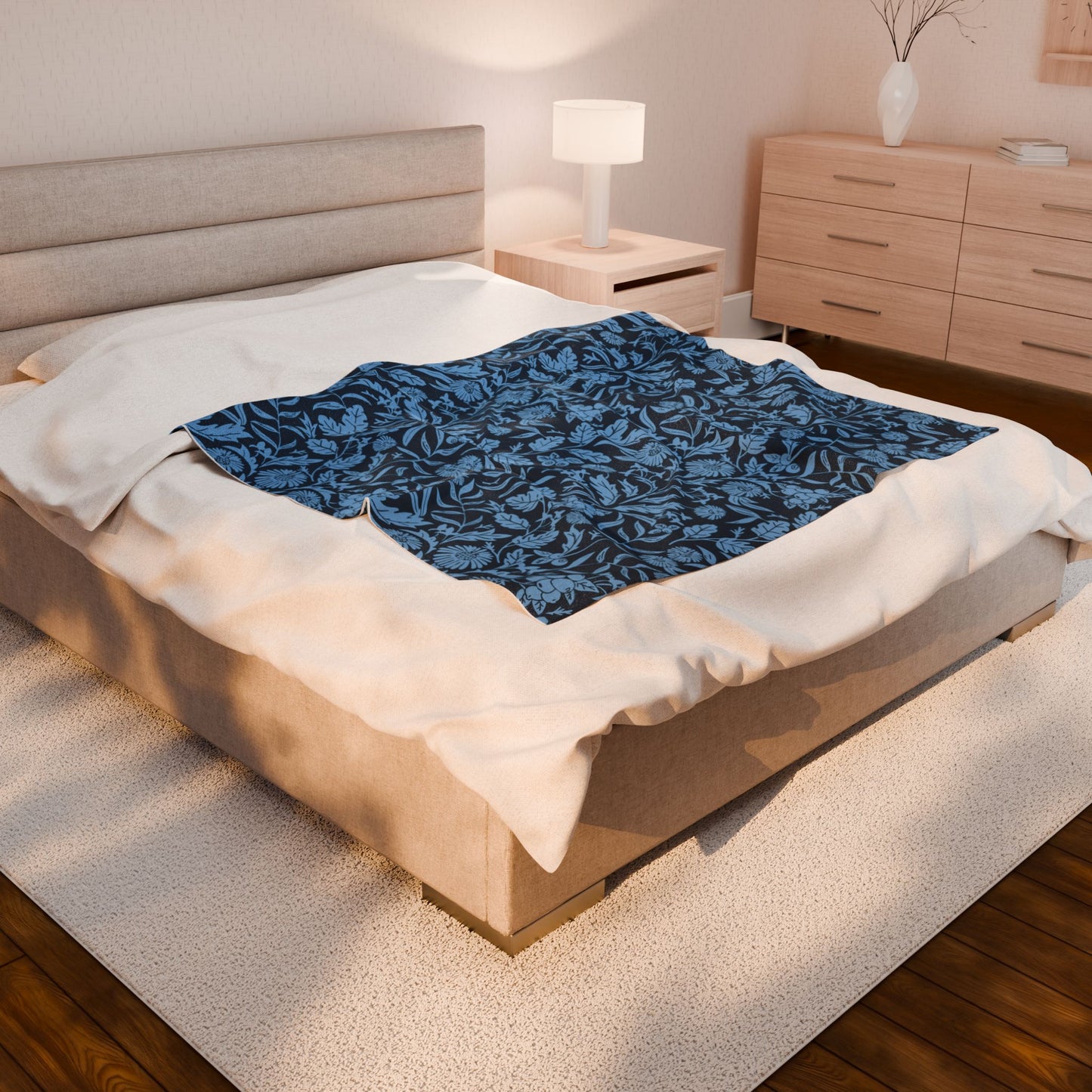 Compass Print Velveteen Plush Blanket — Super Soft Kids Cozy Throw for Home, Car & Travel