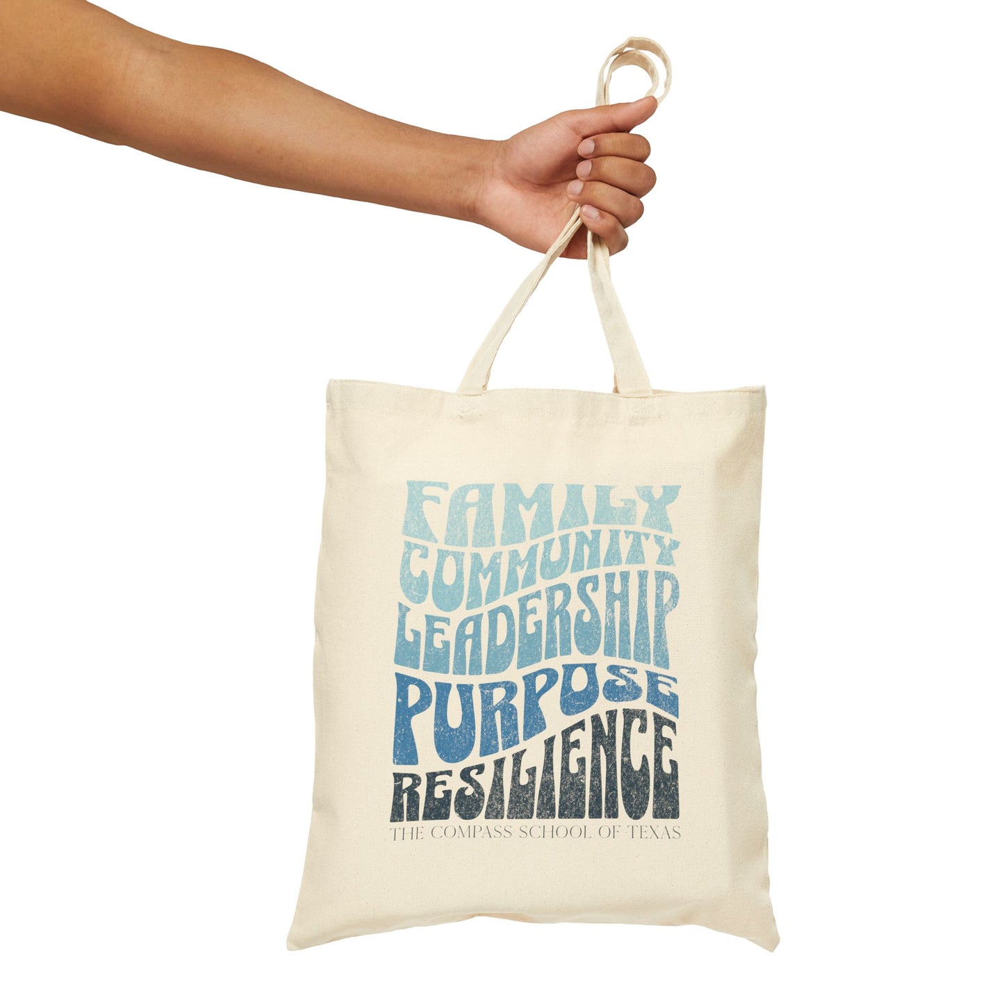 Cotton Canvas Tote Bag, Compass Values