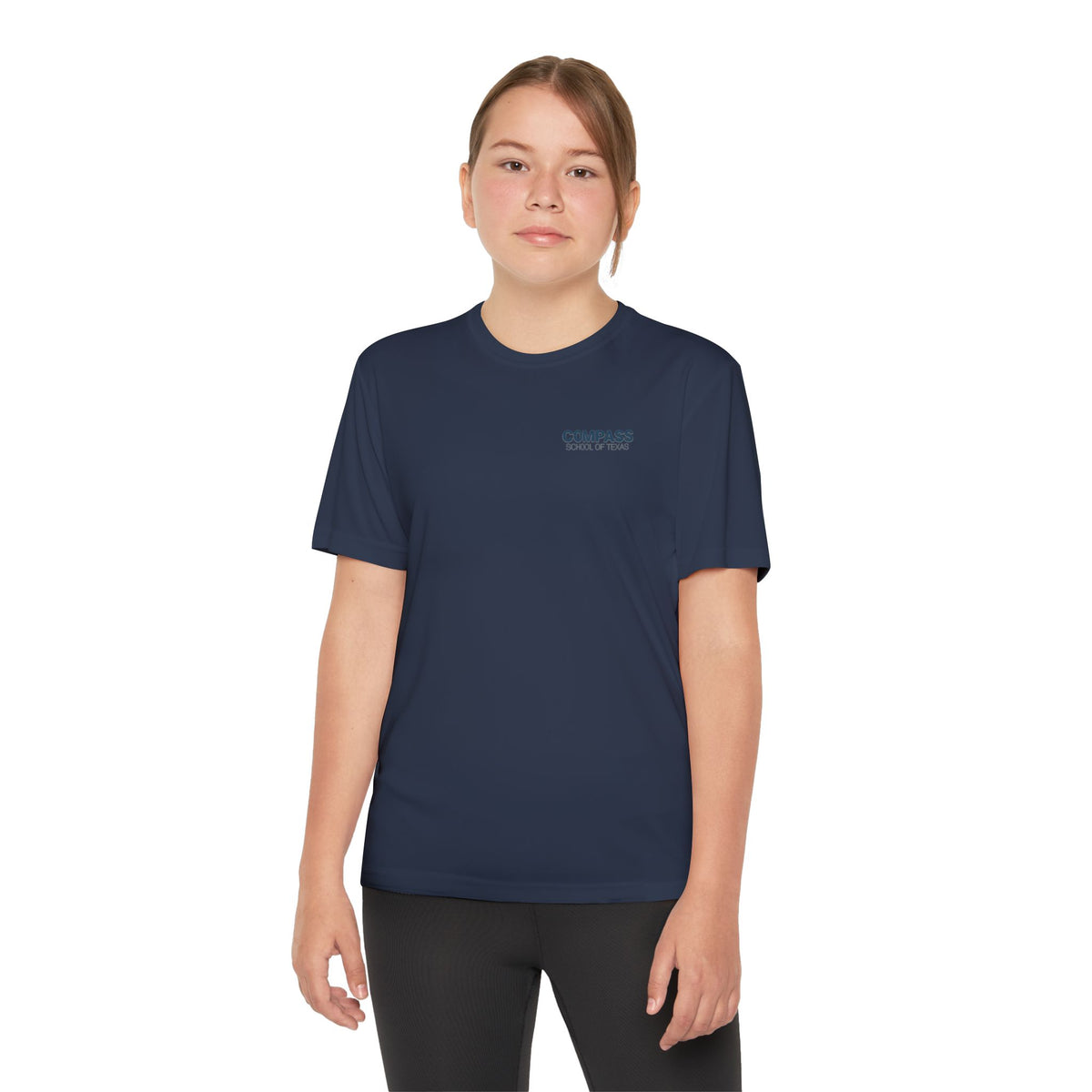 Compass School of Texas Youth T-Shirt — Repeating Logo Graphic Tee