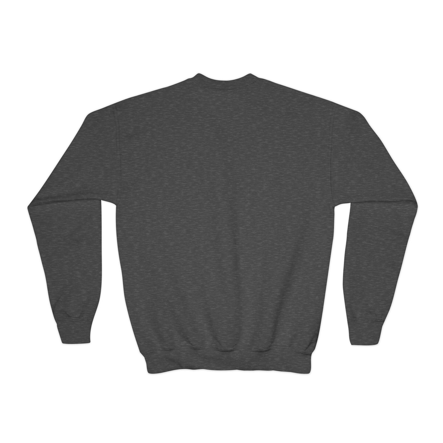 Youth Crewneck Sweatshirt - Minimal Tiny Text White