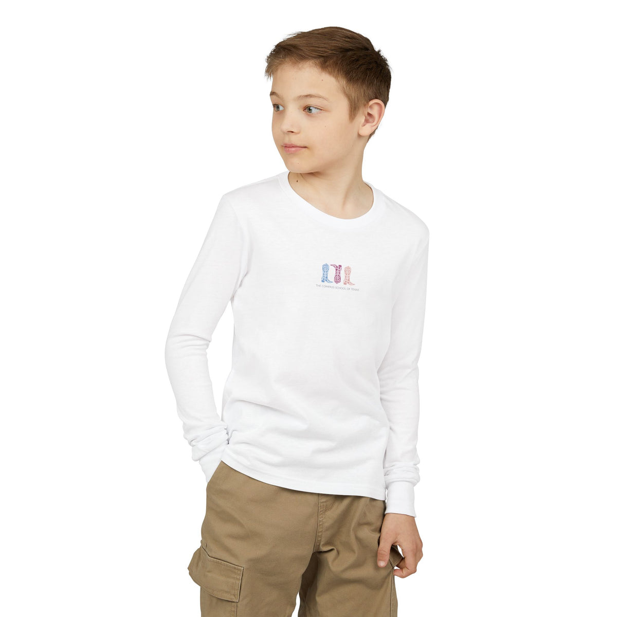 Youth Long Sleeve Tee — Pastel 'LOL' Minimal Graphic