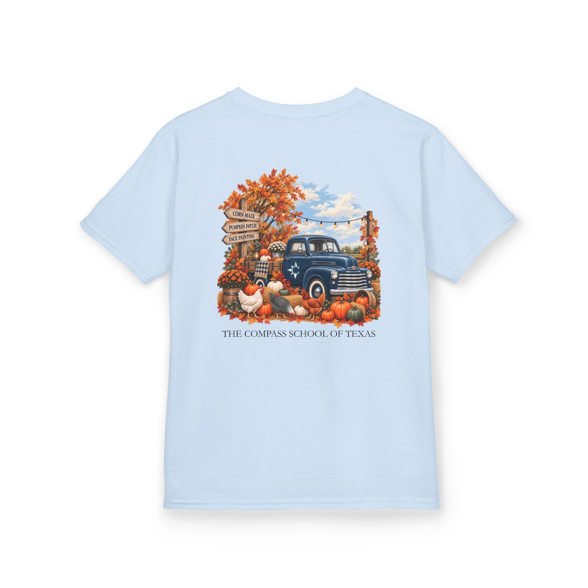 Kids Fall Festival Vintage Truck T‑Shirt — "The Compass School of Texas"