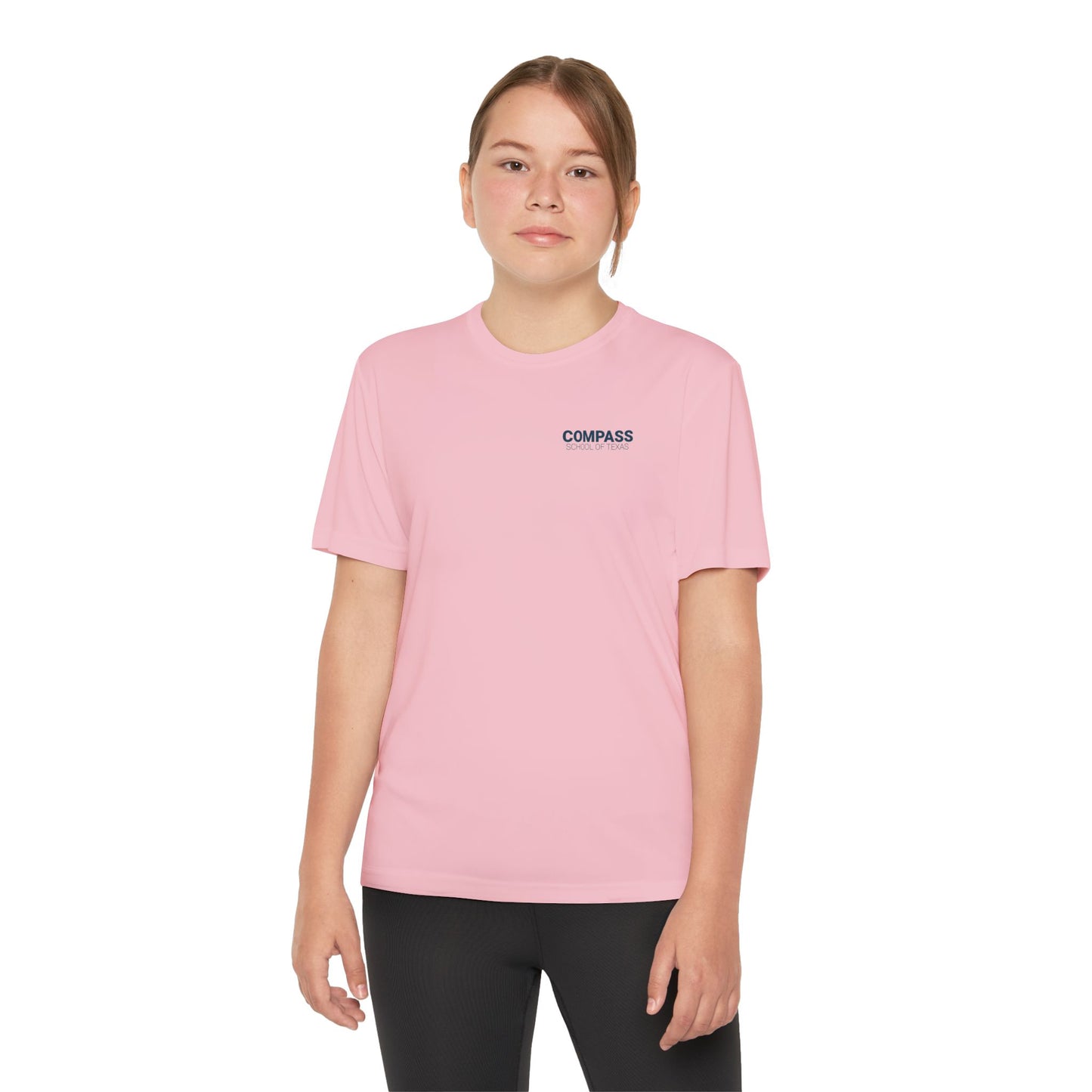 Compass School of Texas Youth T-Shirt — Repeating Logo Graphic Tee
