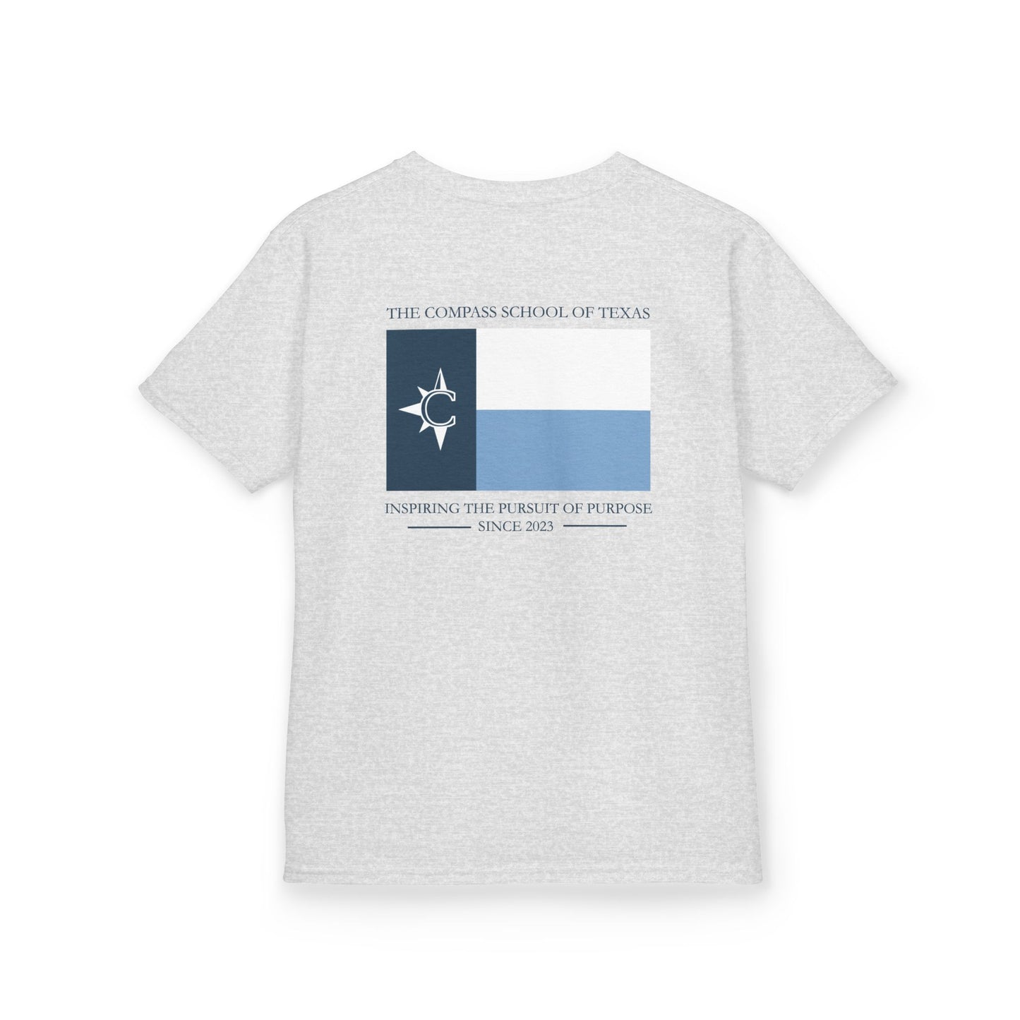 Kids Tee — Nautical Compass Flag Graphic (Blue)