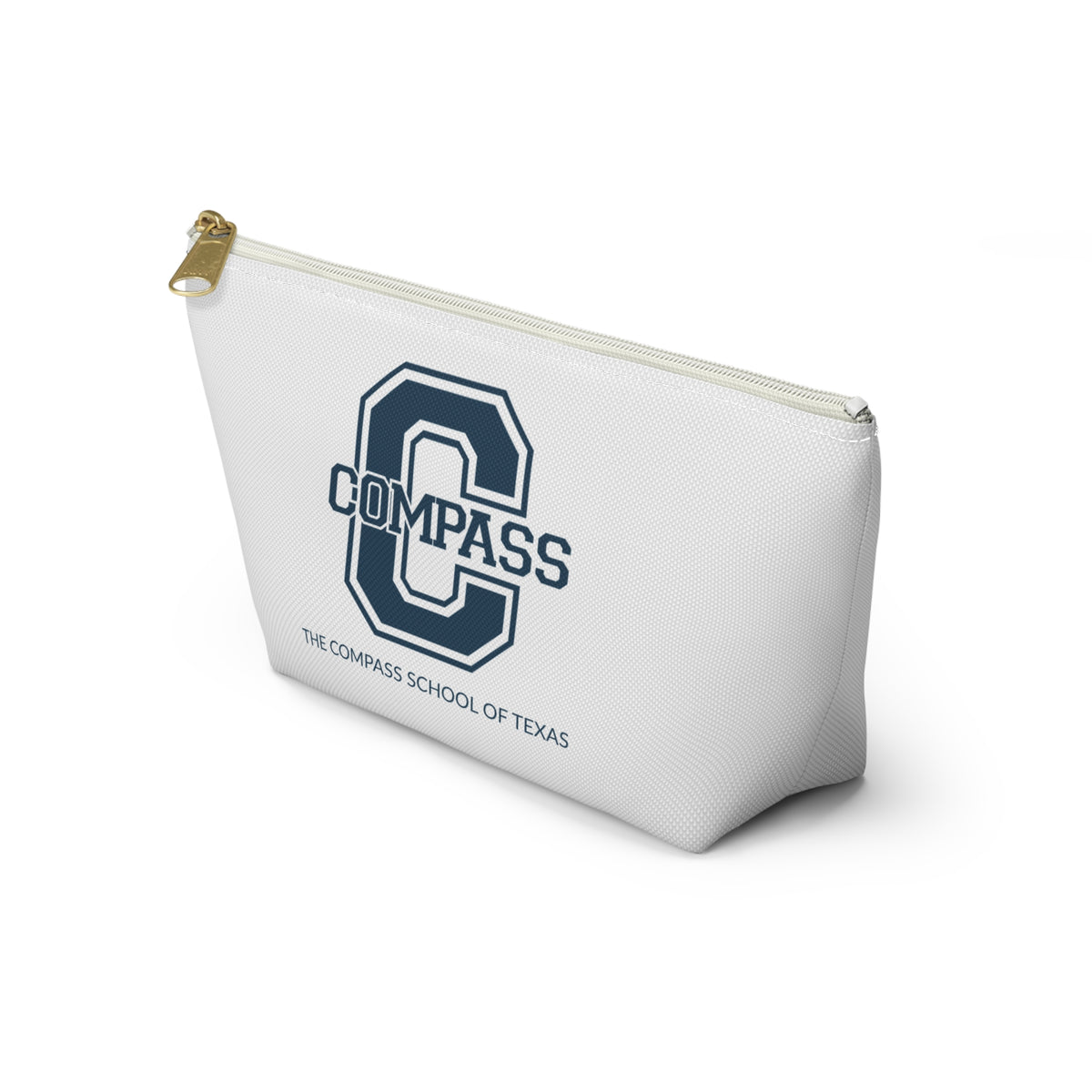 Compass School of Texas Accessory Pouch — T-Bottom Zip Case (Compass C Logo)