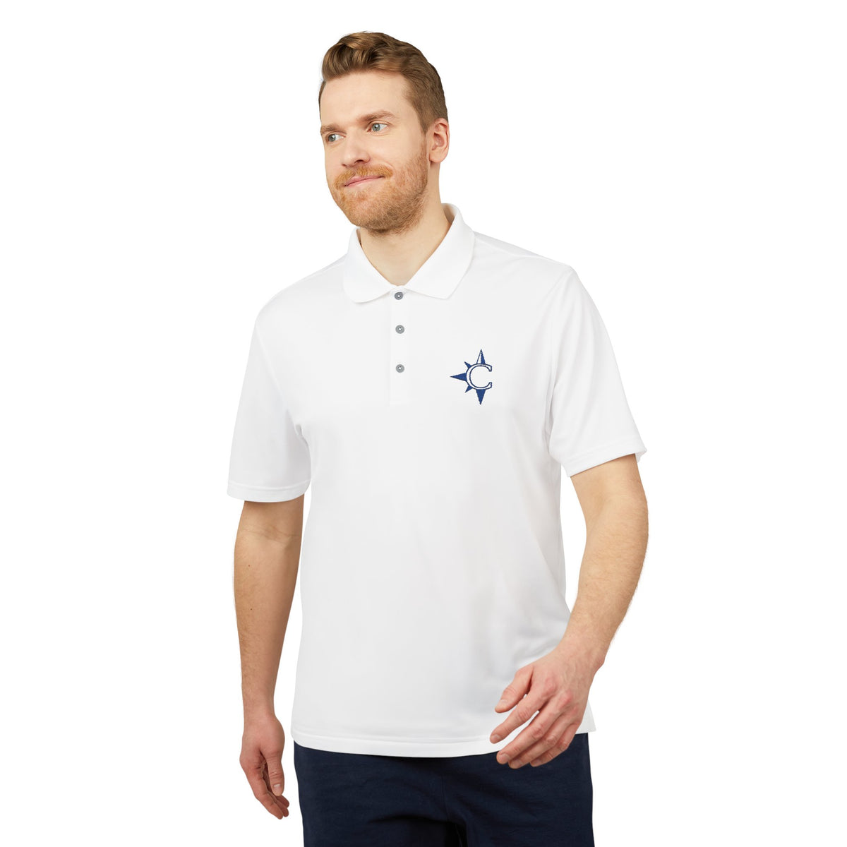 Adidas Performance Polo - Compass Logo Blue