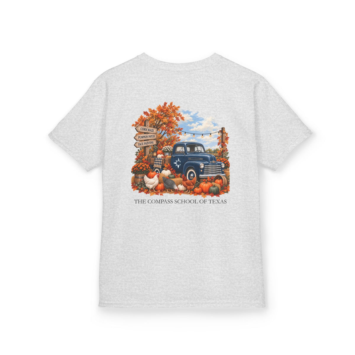 Kids Fall Festival Vintage Truck T‑Shirt — "The Compass School of Texas"