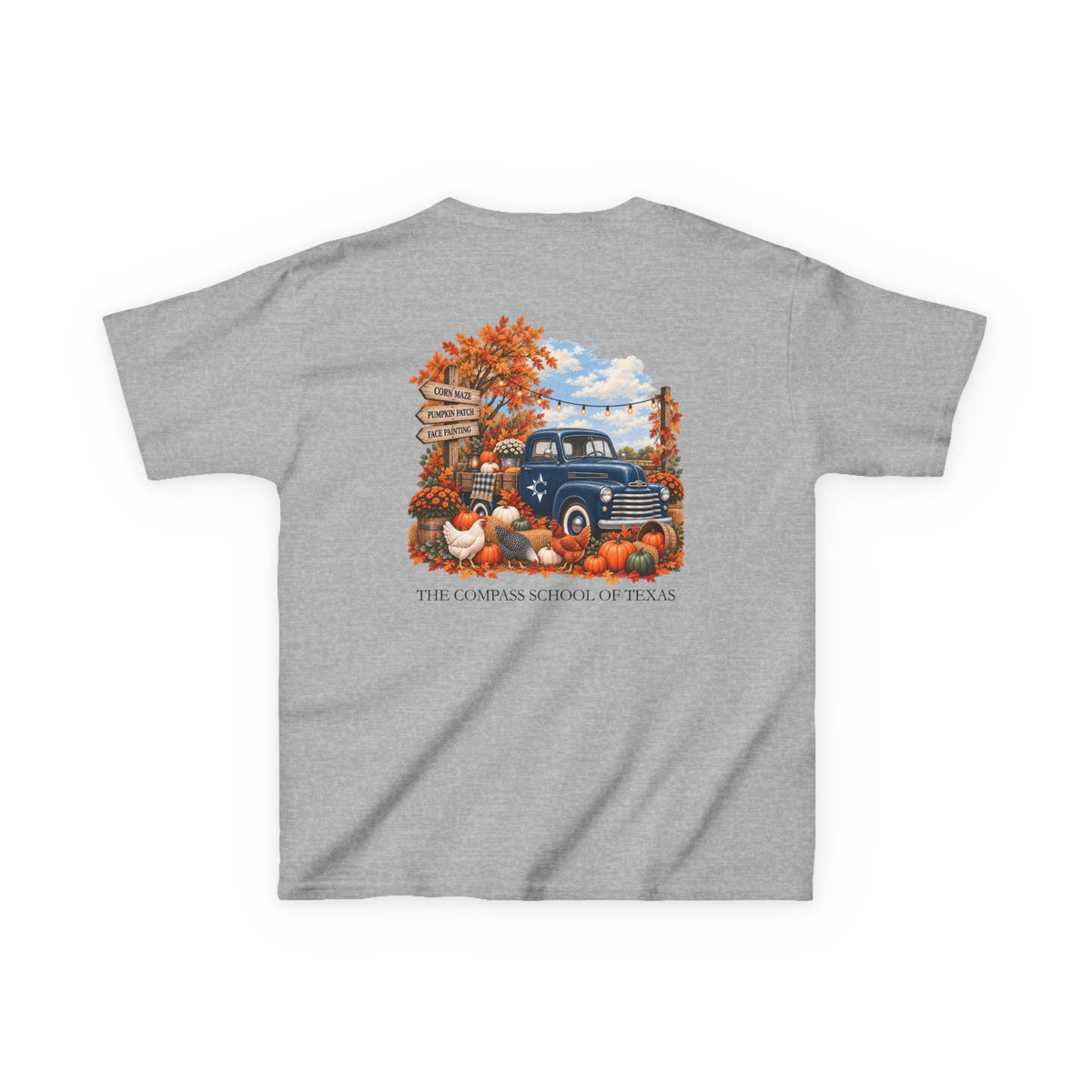 Kids Fall Festival Vintage Truck T‑Shirt — "The Compass School of Texas"