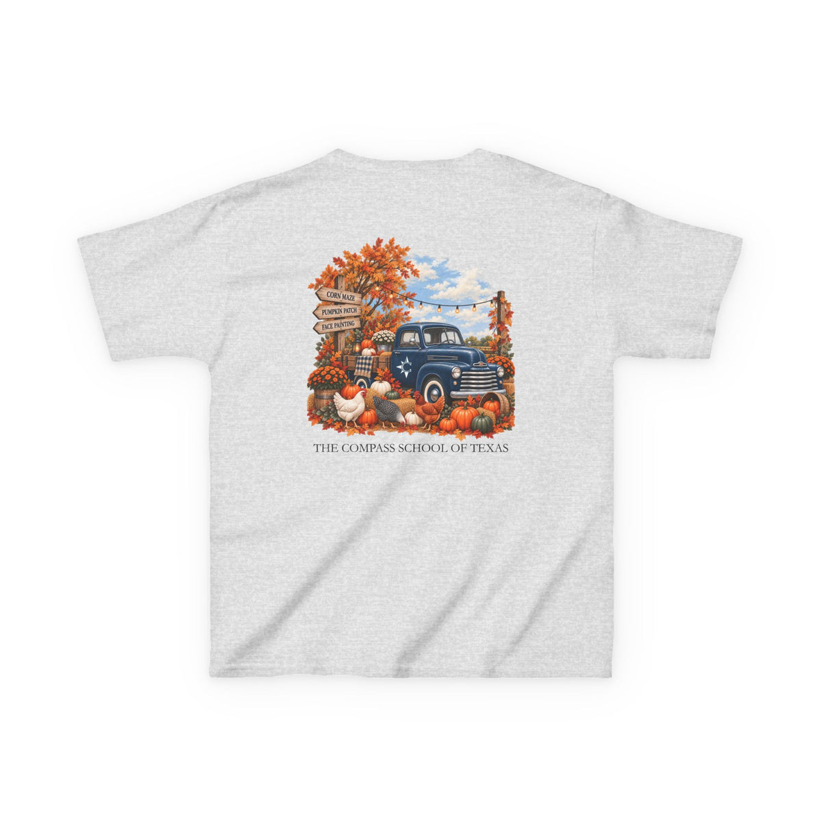 Kids Fall Festival Vintage Truck T‑Shirt — "The Compass School of Texas"