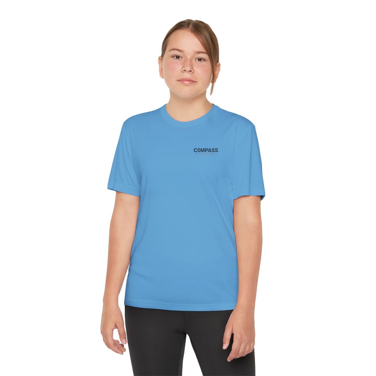 Compass School of Texas Youth T-Shirt — Repeating Logo Graphic Tee