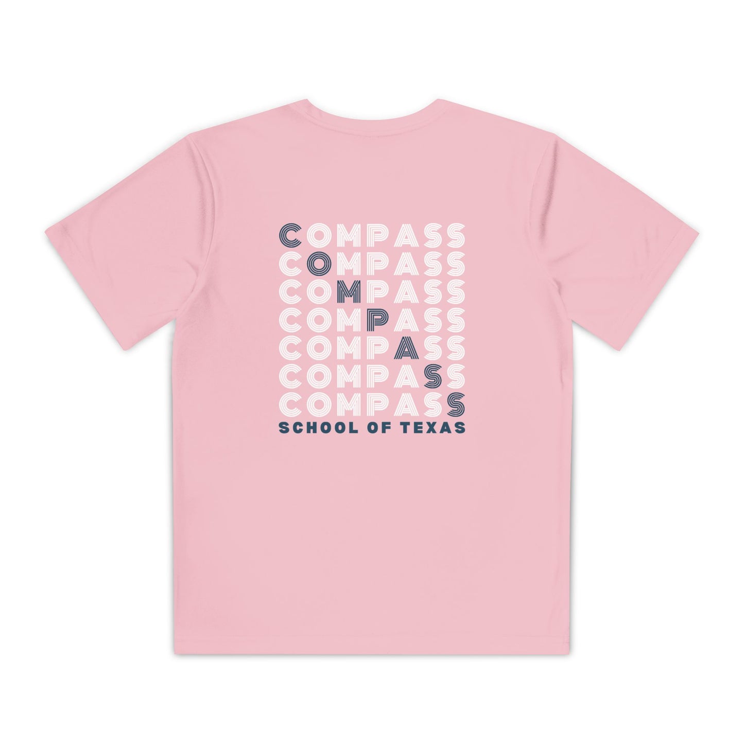 Compass School of Texas Youth T-Shirt — Repeating Logo Graphic Tee