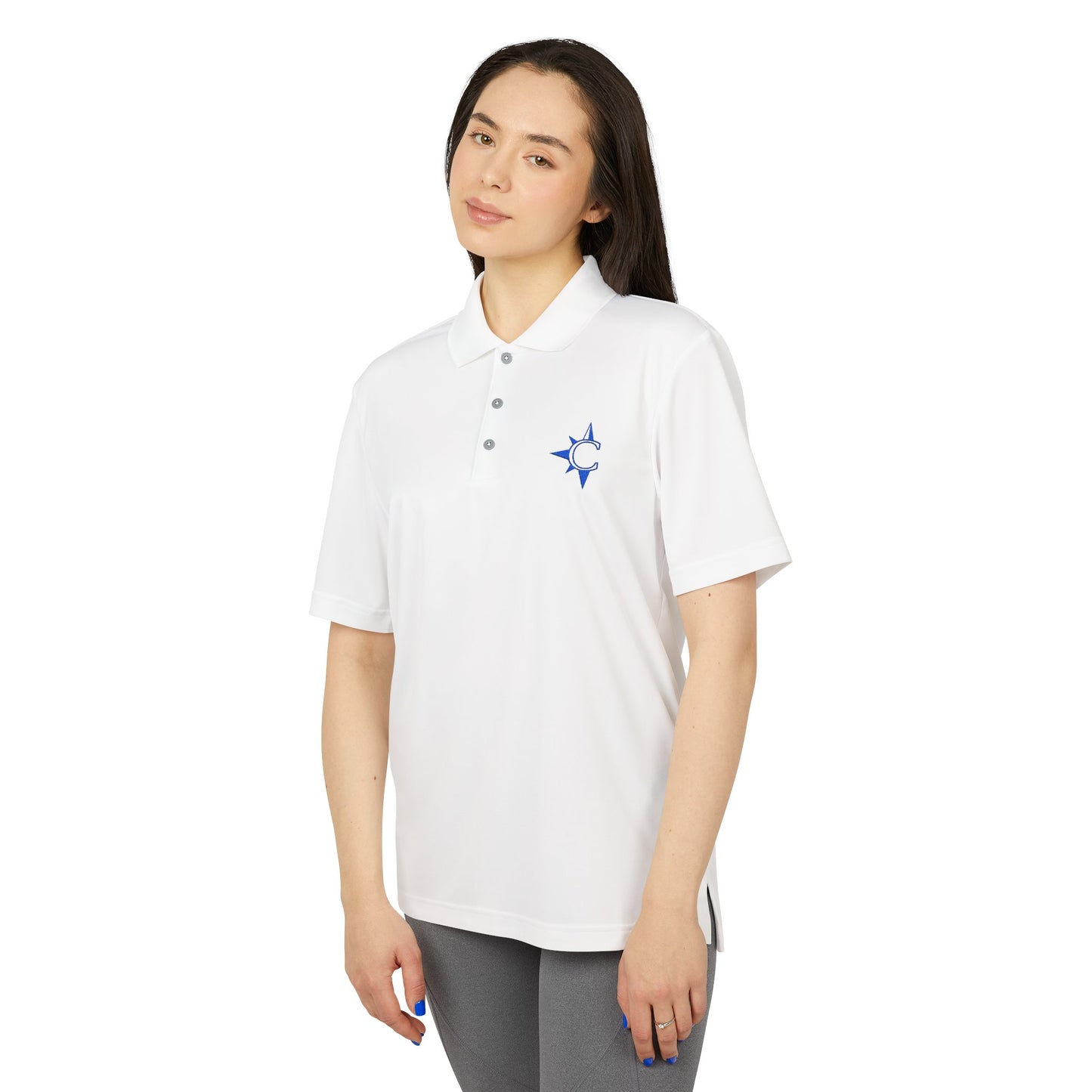 Compass Logo Blue Adidas Performance Polo Adult