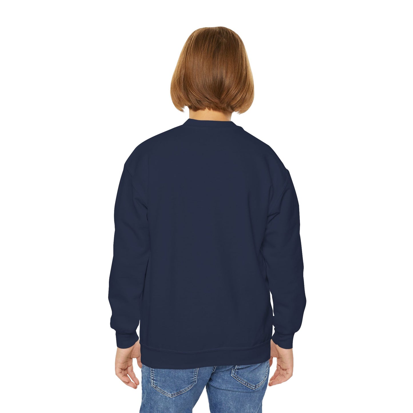 Youth Crewneck Sweatshirt - Navy Compass School of Texas Logo