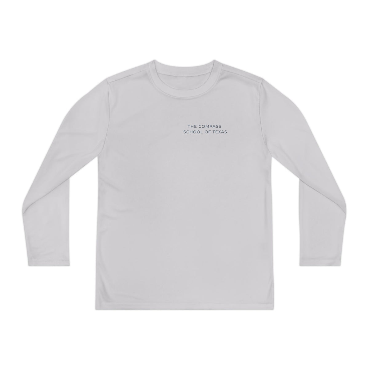 Youth Long Sleeve Athletic Tee — Compass School of Texas Logo