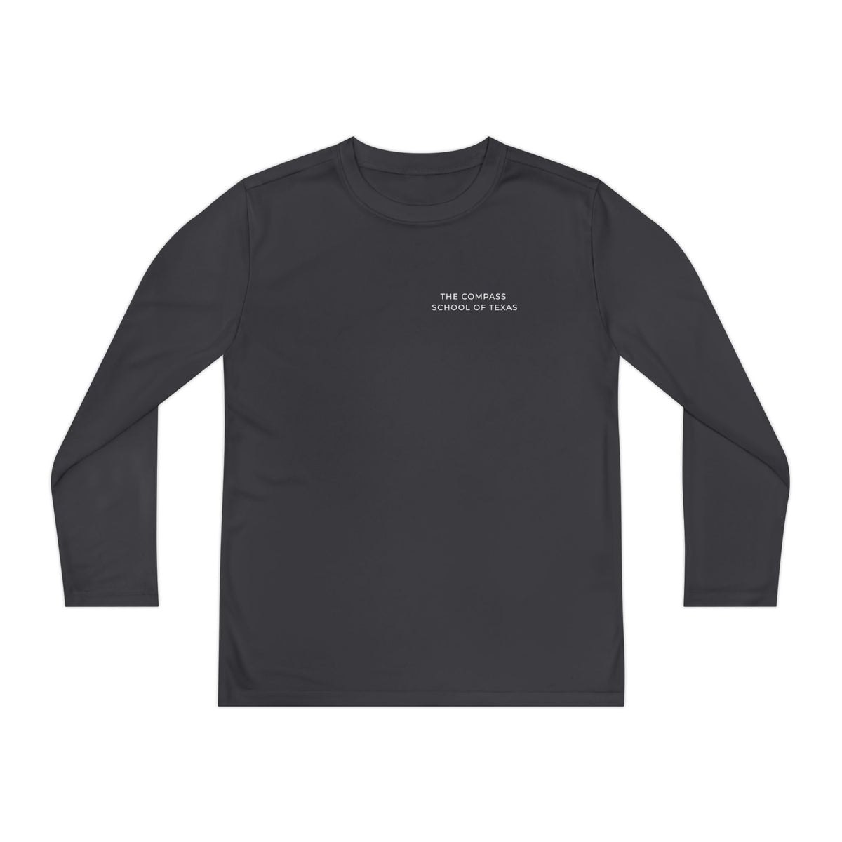 Youth Long Sleeve Athletic Tee — Compass School of Texas Logo