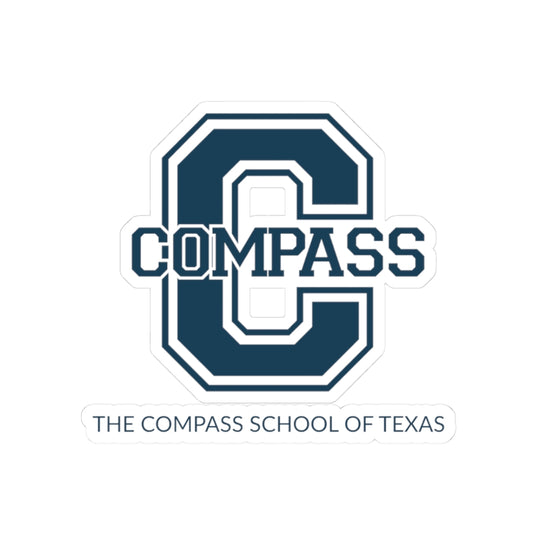 Compass C Letter Sticker — Varsity Monogram Kiss-Cut Decal