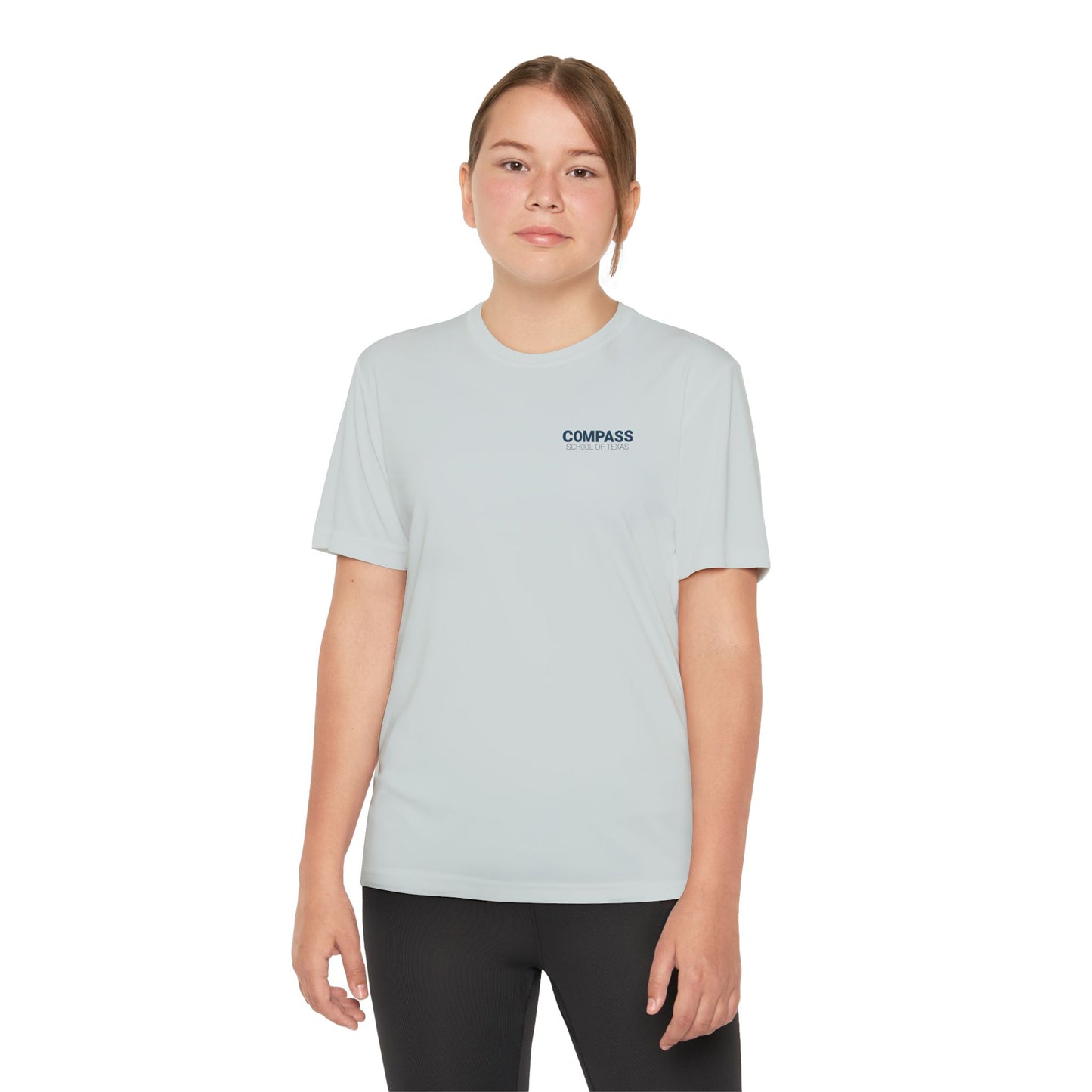 Compass School of Texas Youth T-Shirt — Repeating Logo Graphic Tee