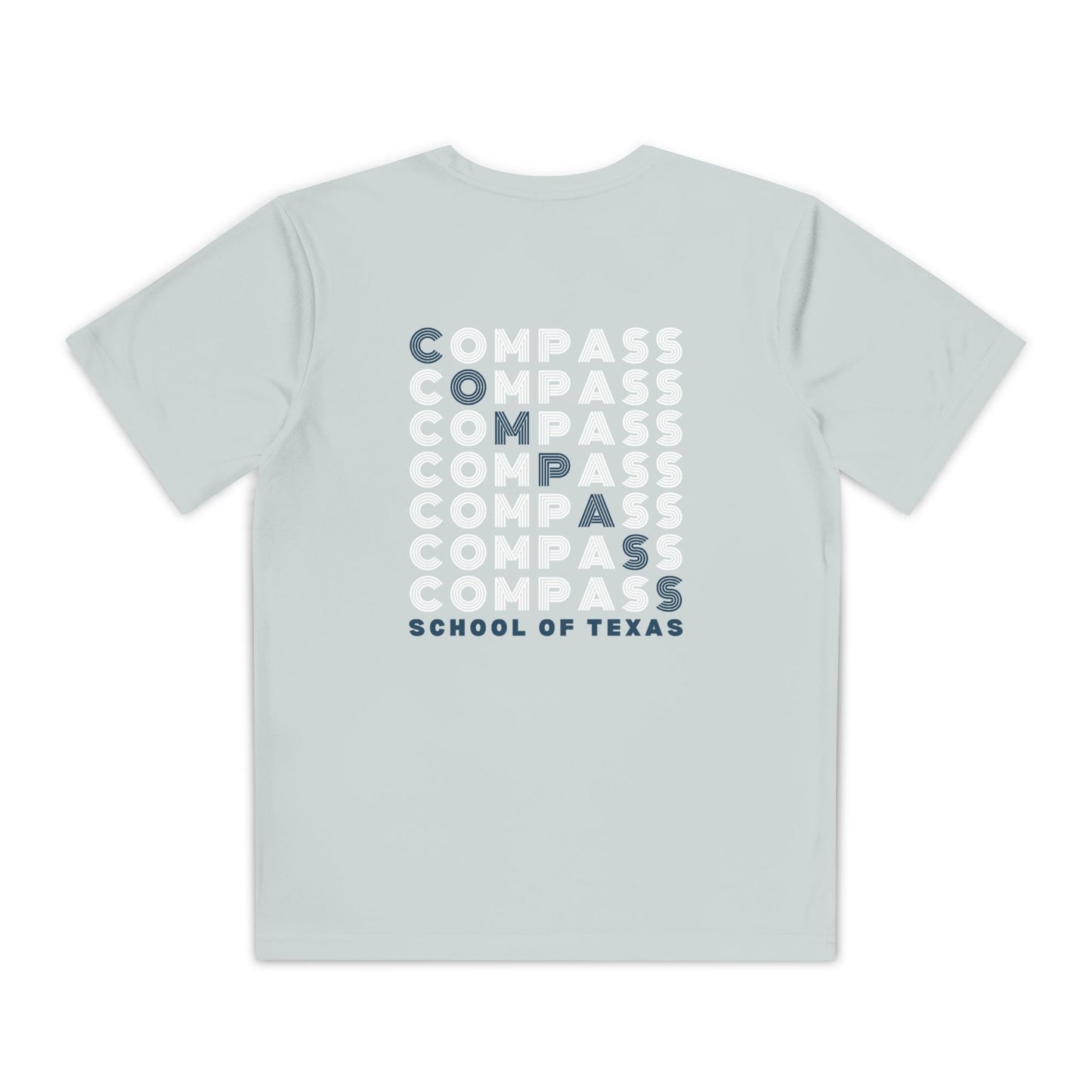 Compass School of Texas Youth T-Shirt — Repeating Logo Graphic Tee