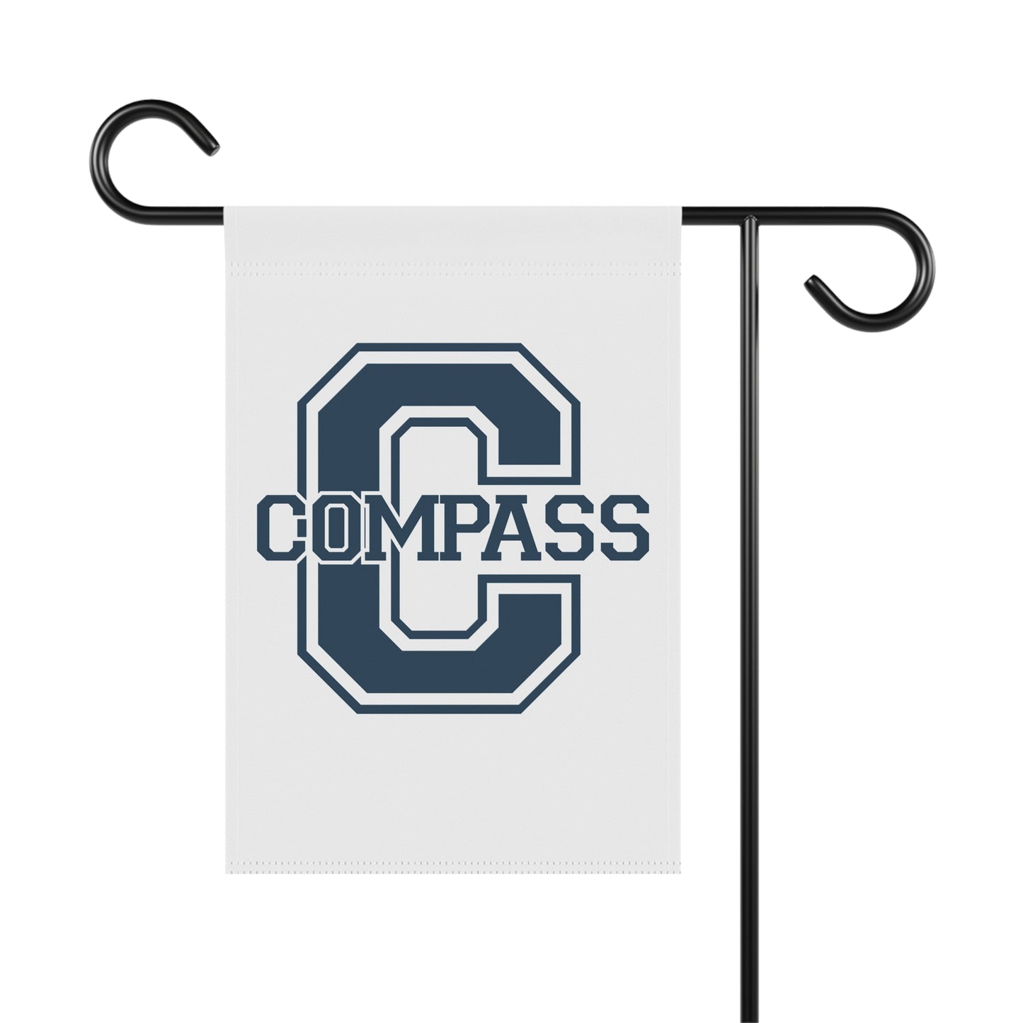 Compass Letter Garden Flag — Collegiate Initial Outdoor Banner