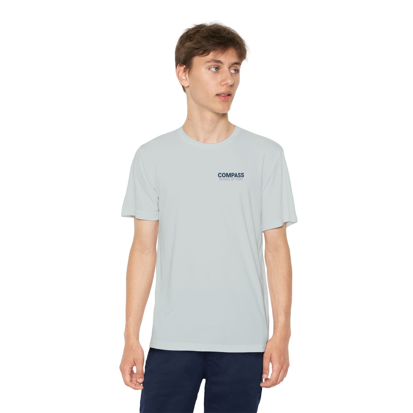 Compass School of Texas Youth T-Shirt — Repeating Logo Graphic Tee
