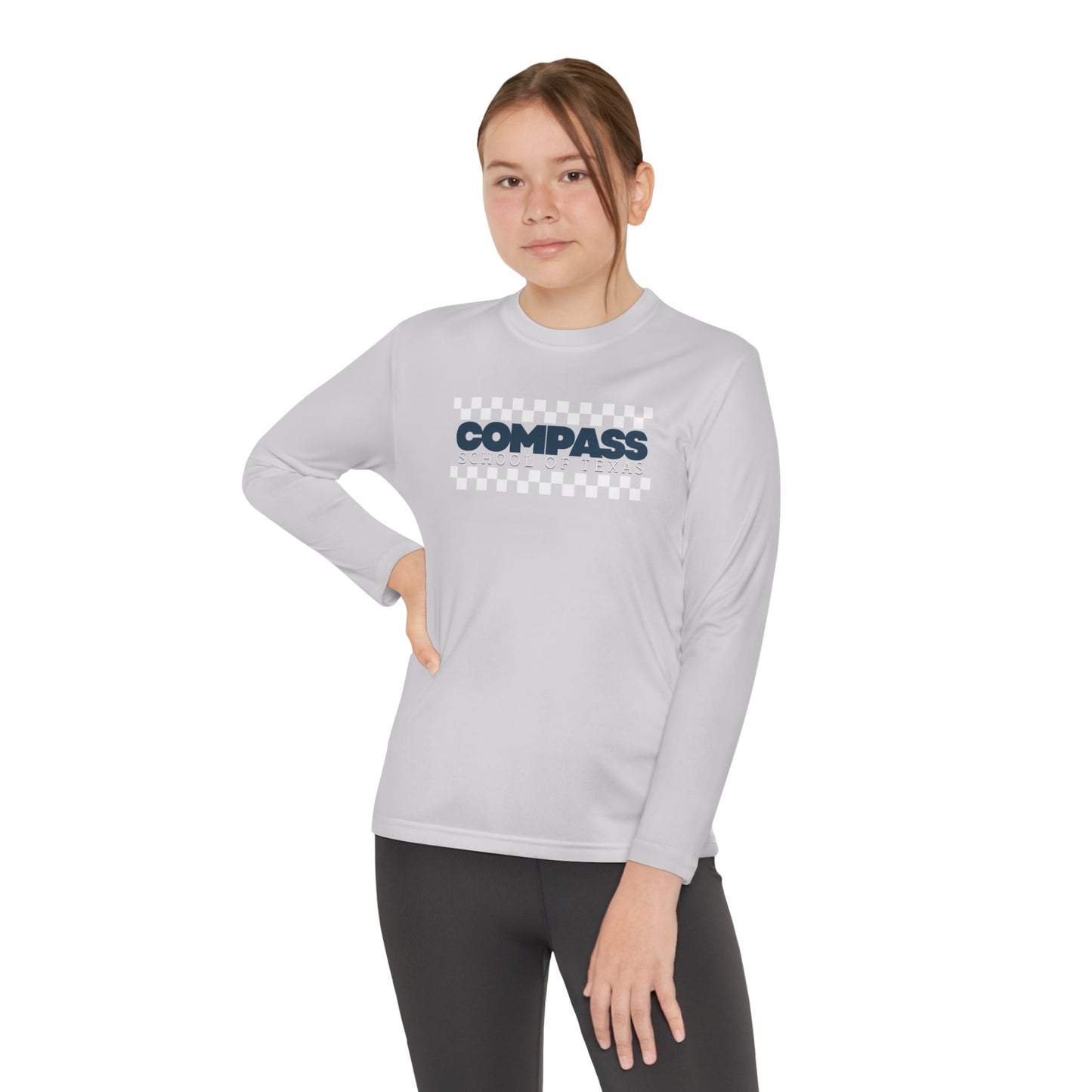 Checker Logo Performance Shirt Compass Youth Long Sleeve Tee
