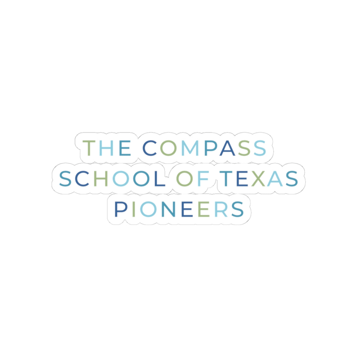 The Compass School of Texas Pioneers Sticker - School Logo Kiss-Cut Vinyl