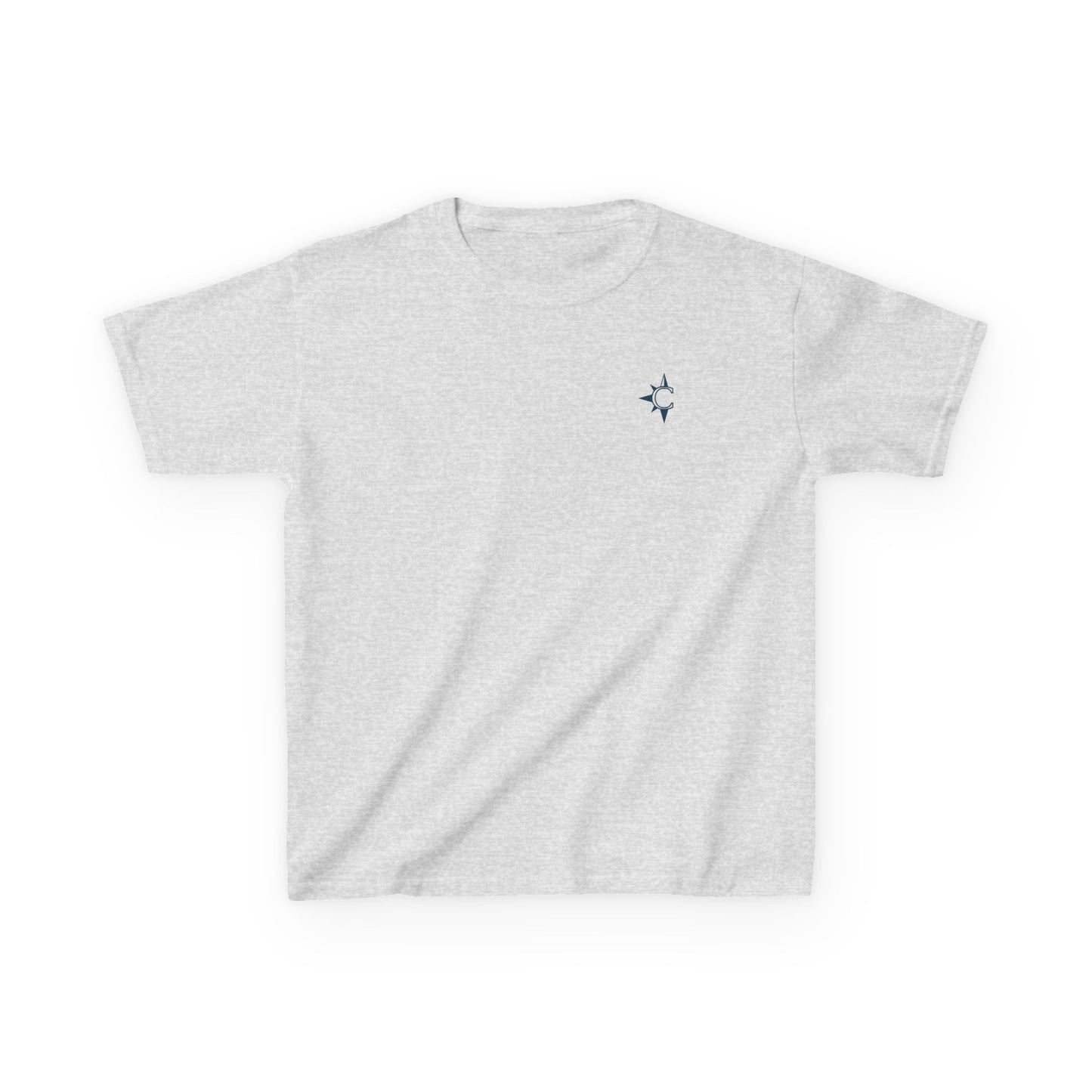 Kids Tee — Nautical Compass Flag Graphic (Blue)