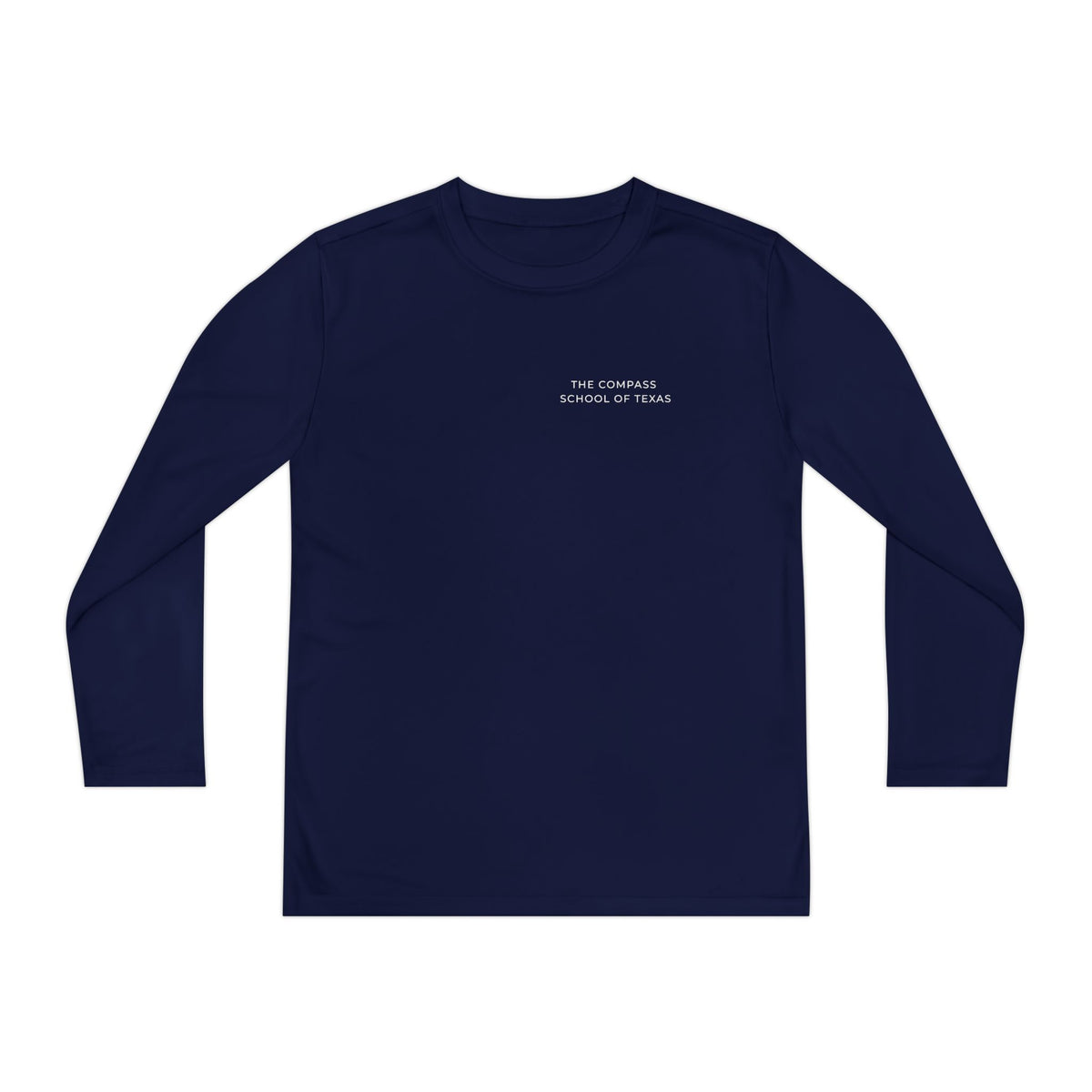 Youth Long Sleeve Athletic Tee — Compass School of Texas Logo