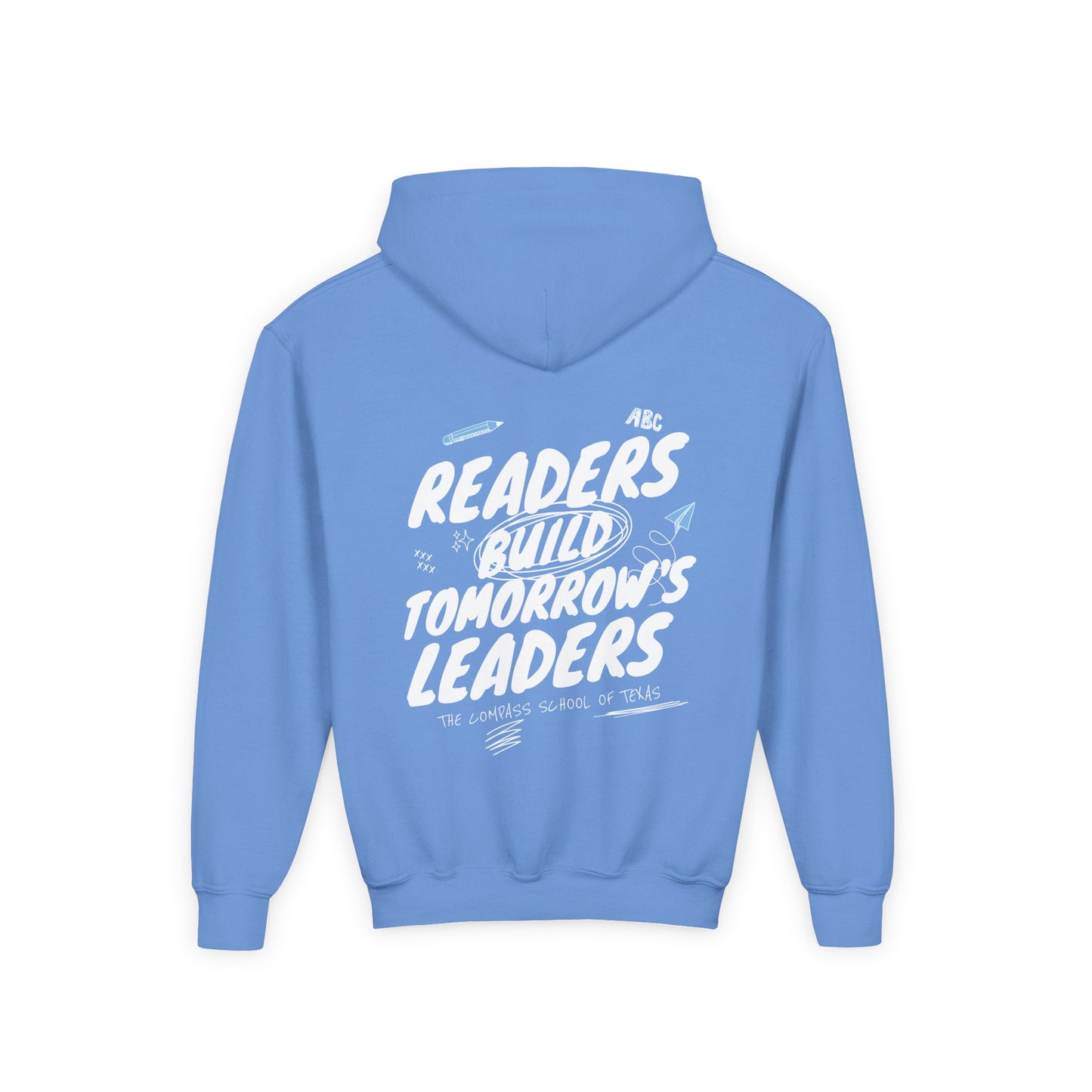 Youth Hoodie — "Readers Build Tomorrow's Leaders" School Pride Sweatshirt