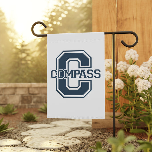 Compass Letter Garden Flag — Collegiate Initial Outdoor Banner