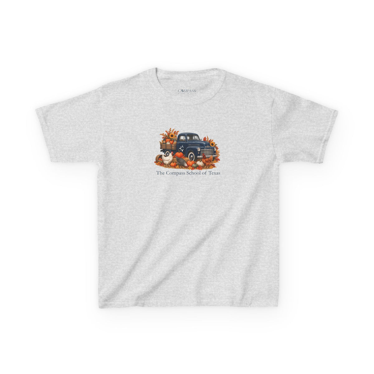 Kids Fall Festival Vintage Truck T‑Shirt — "The Compass School of Texas"
