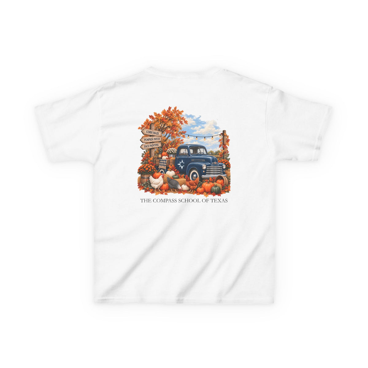 Kids Fall Festival Vintage Truck T‑Shirt — "The Compass School of Texas"