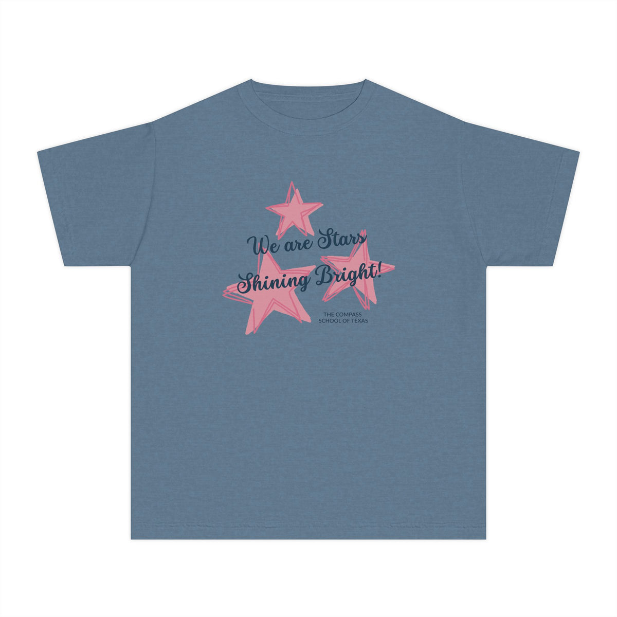 Youth Tee — "We Are Stars Shining Bright" Pink Stars Graphic