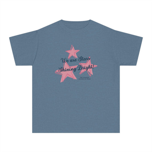 Youth Tee — "We Are Stars Shining Bright" Pink Stars Graphic