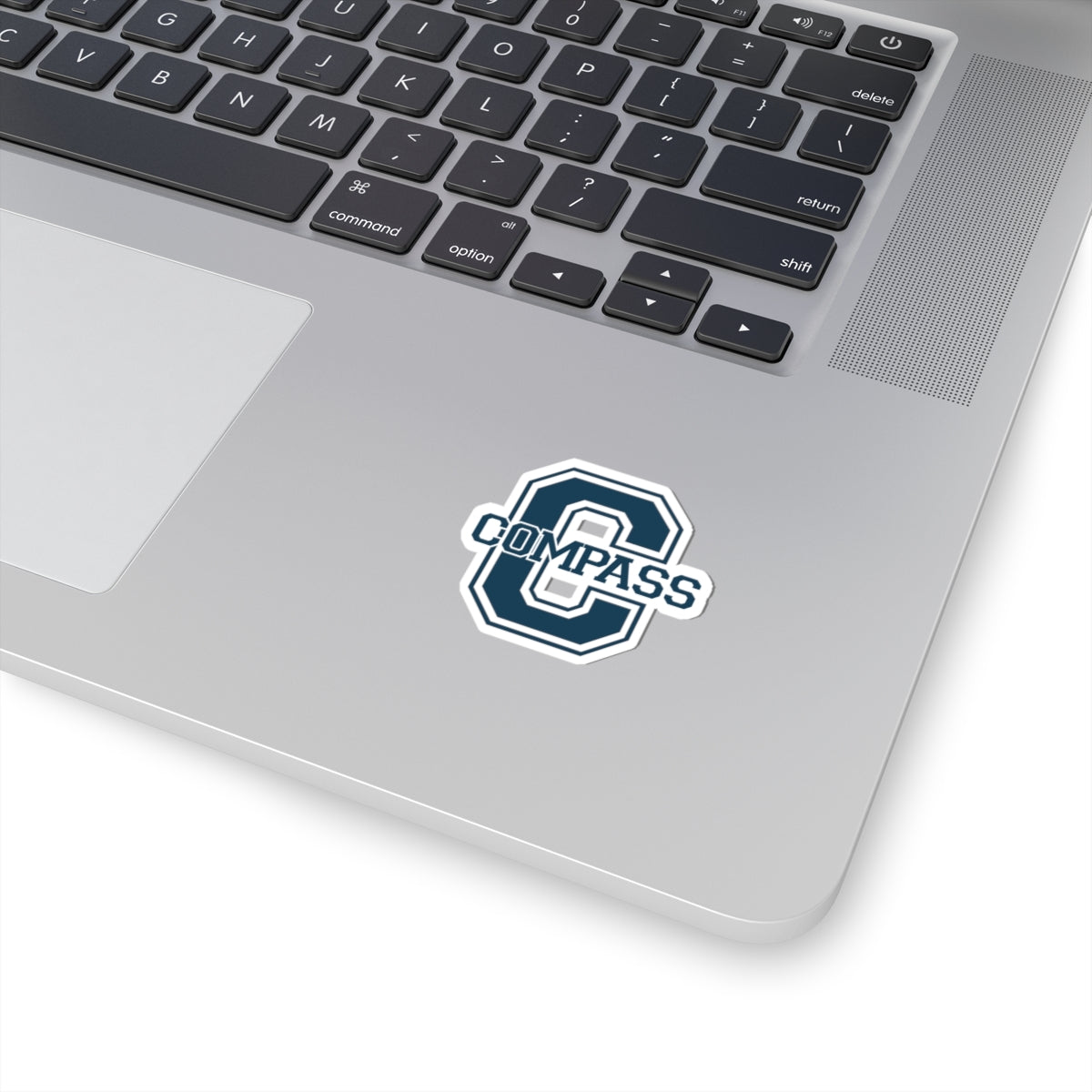 Compass C Letter Sticker — Varsity Monogram Kiss-Cut Decal
