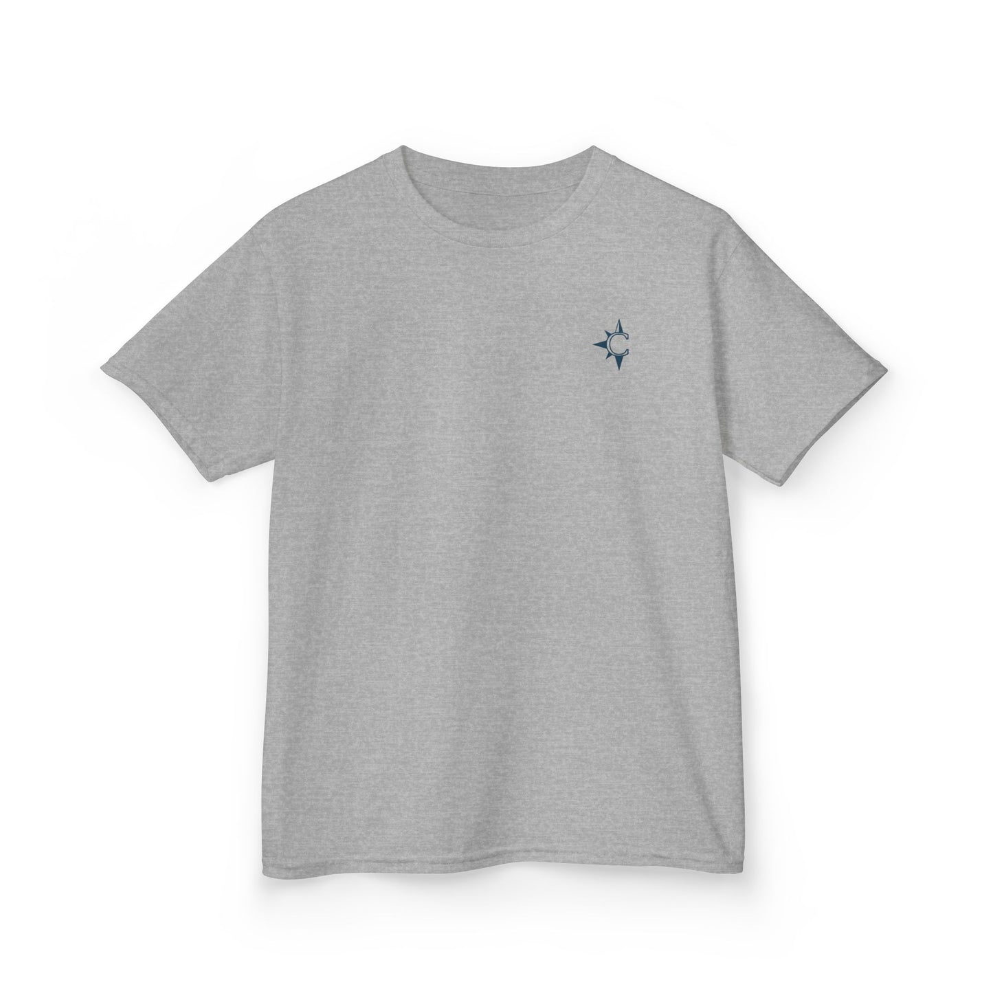 Kids Tee — Nautical Compass Flag Graphic (Blue)