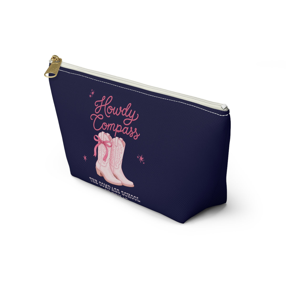 Howdy Compass Accessory Pouch — T‑Bottom Cosmetic Bag