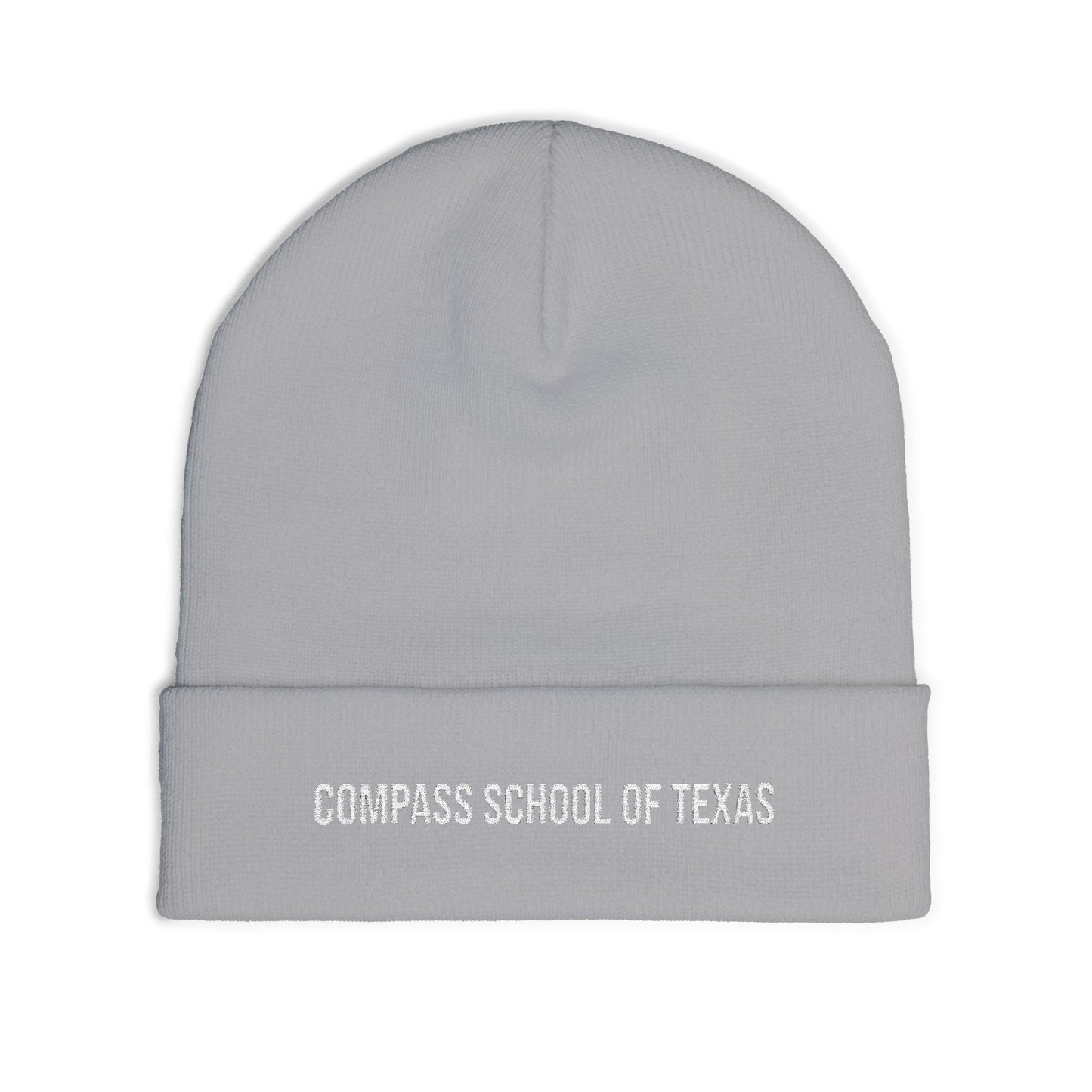 Knit Beanie with Embroidery, Compass School of Texas