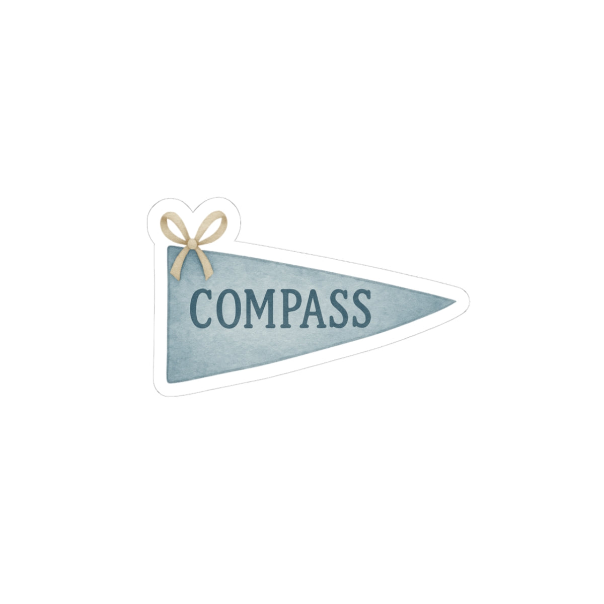 Compass Pennant Sticker — Vintage Blue Kiss-Cut Decal