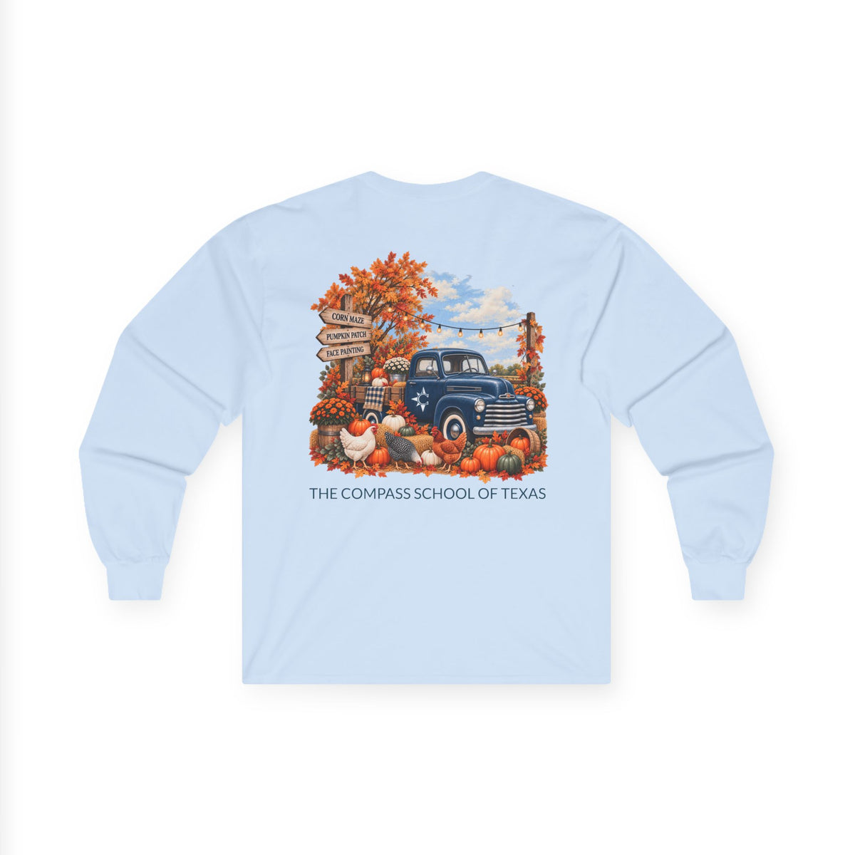 The Compass School of Texas Vintage Truck Long Sleeve Tee- Adult