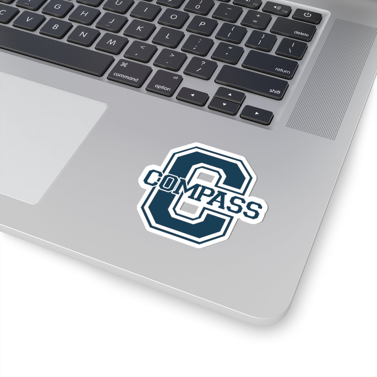 Compass C Letter Sticker — Varsity Monogram Kiss-Cut Decal
