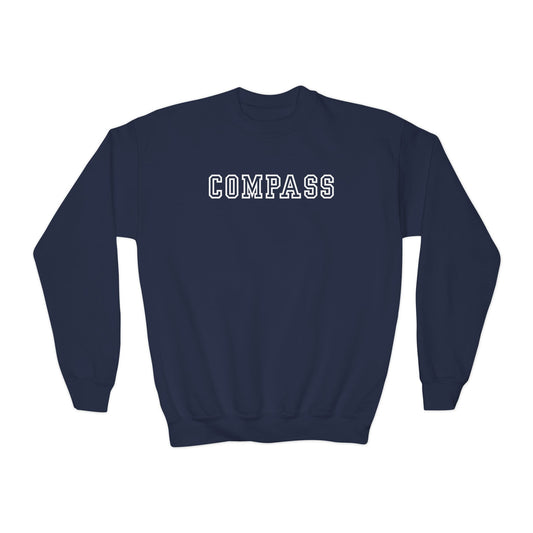 Navy Compass Sweatshirt with White Print Kids
