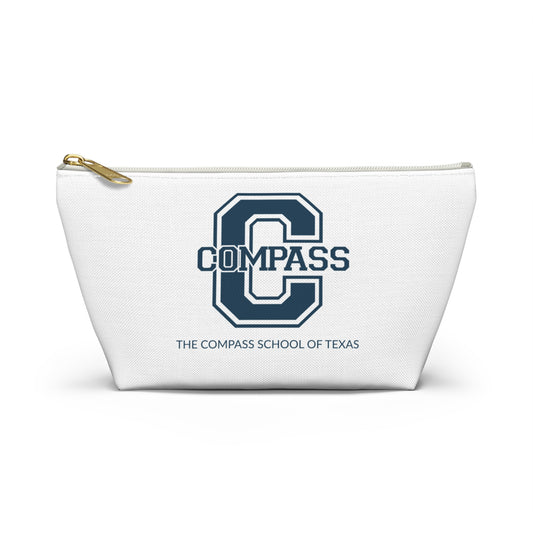 Compass School of Texas Accessory Pouch — T-Bottom Zip Case (Compass C Logo)