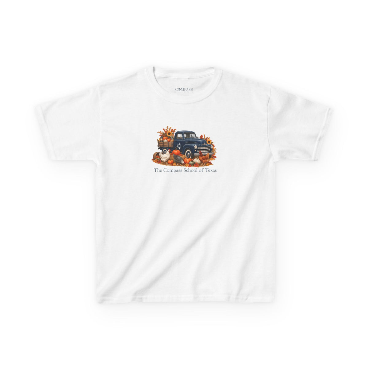 Kids Fall Festival Vintage Truck T‑Shirt — "The Compass School of Texas"