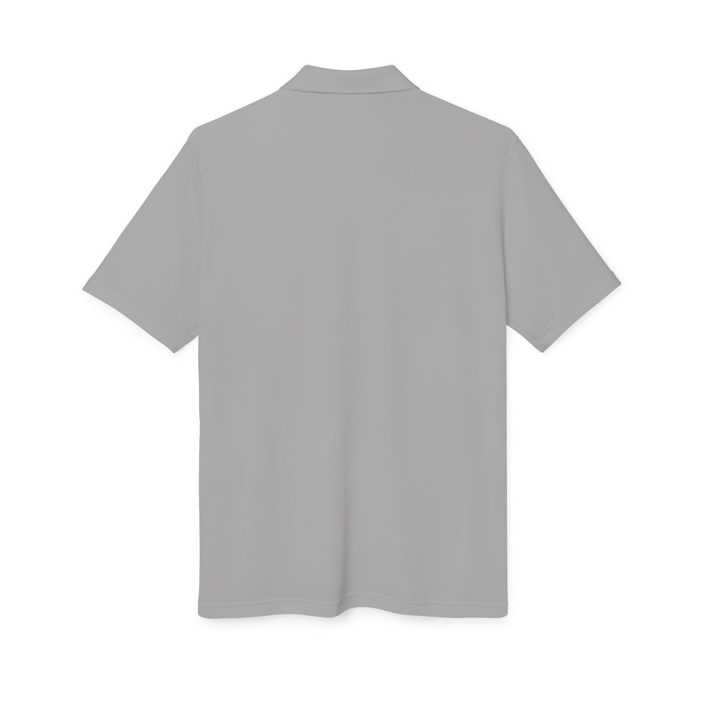Embroidered Star Polo Shirt — White Performance Golf Polo