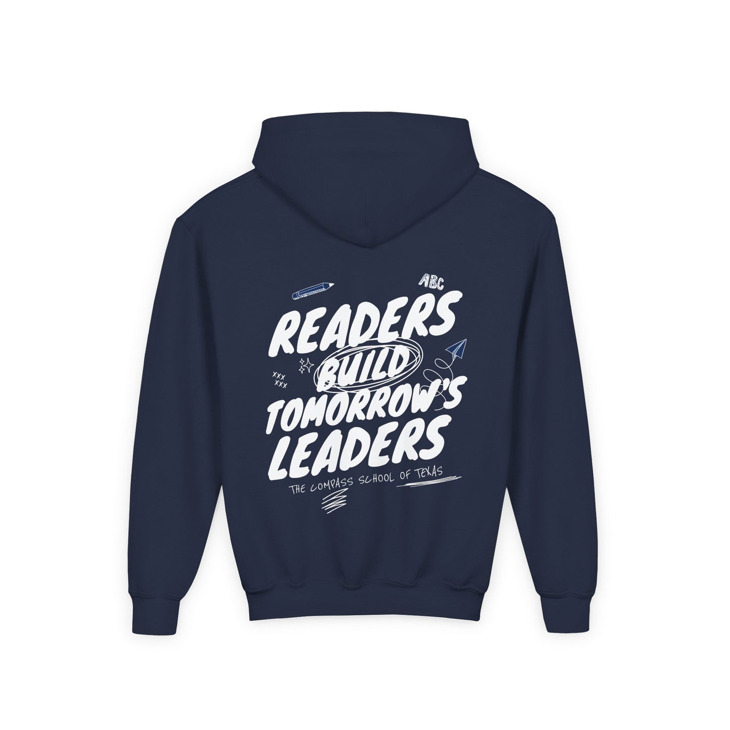 Youth Hoodie — "Readers Build Tomorrow's Leaders" School Pride Sweatshirt