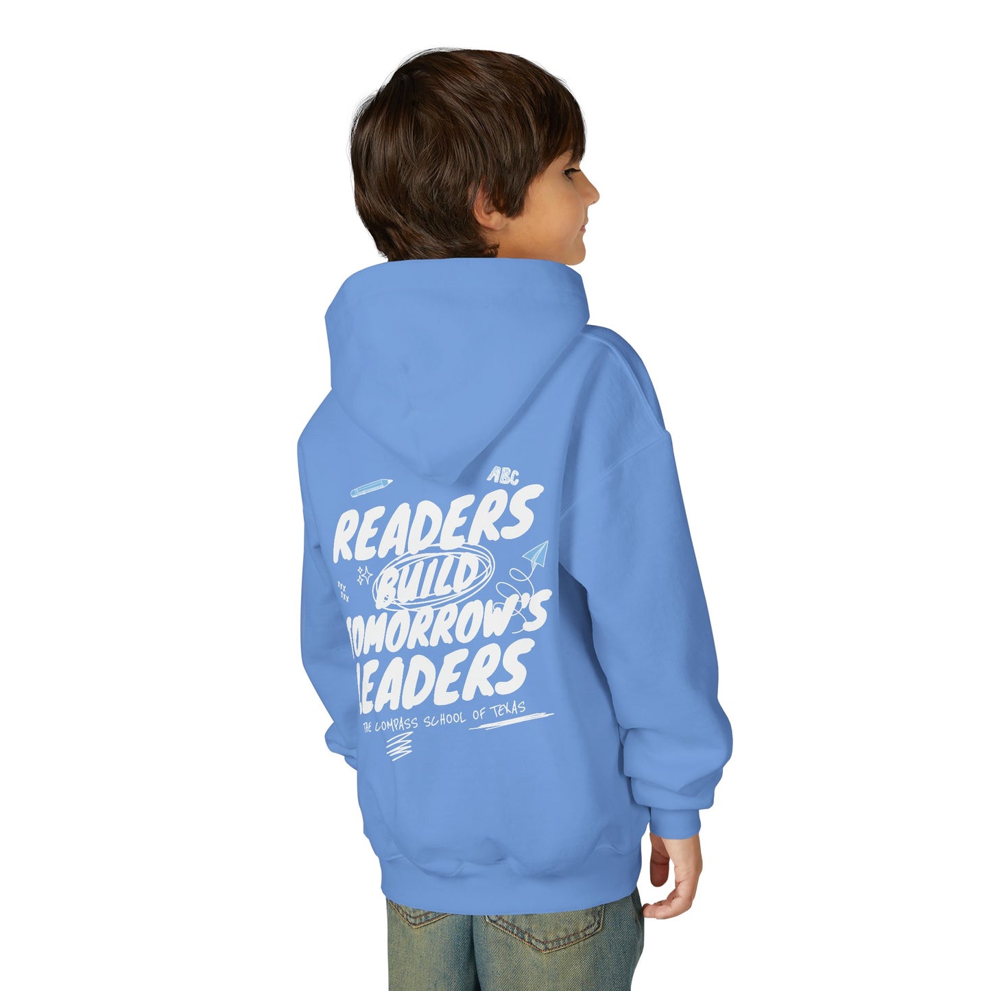 Youth Hoodie — "Readers Build Tomorrow's Leaders" School Pride Sweatshirt