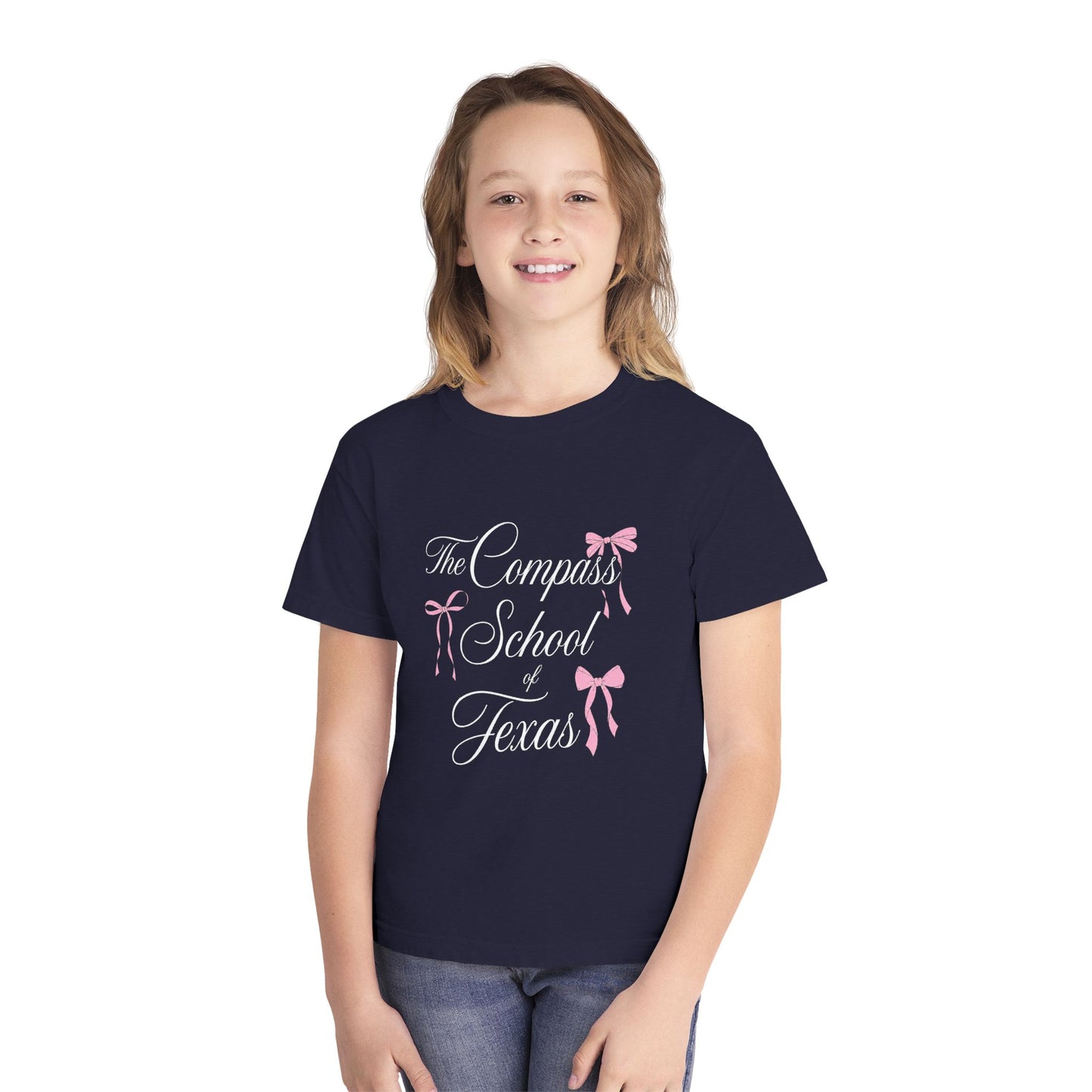 The Compass School of Texas Pink Ribbon Logo