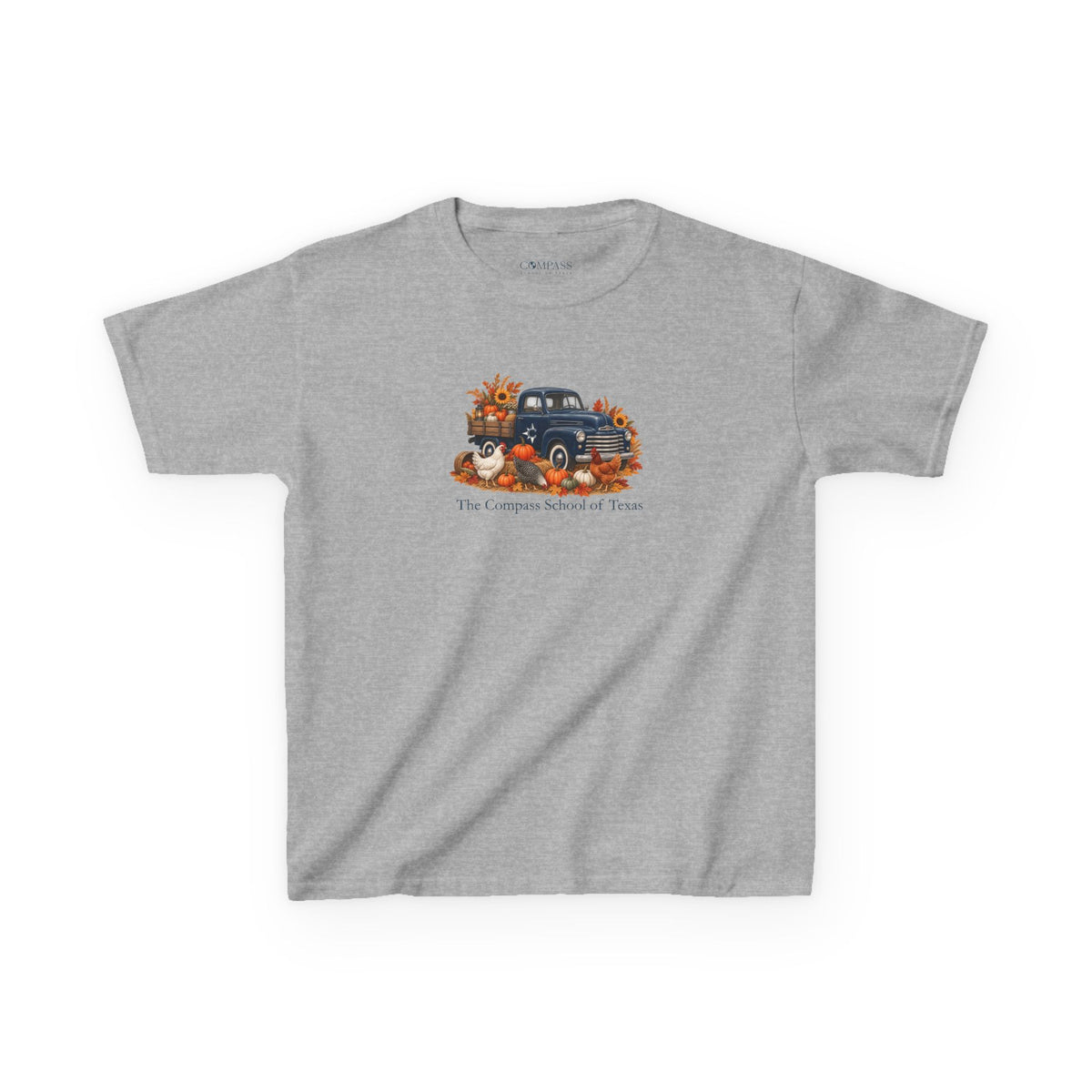 Kids Fall Festival Vintage Truck T‑Shirt — "The Compass School of Texas"
