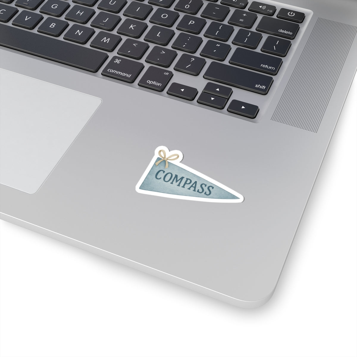 Compass Pennant Sticker — Vintage Blue Kiss-Cut Decal